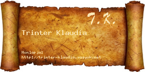 Trinter Klaudia névjegykártya